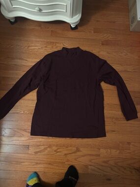 croft & barrow Plum Mock Neck Long Sleeve Top